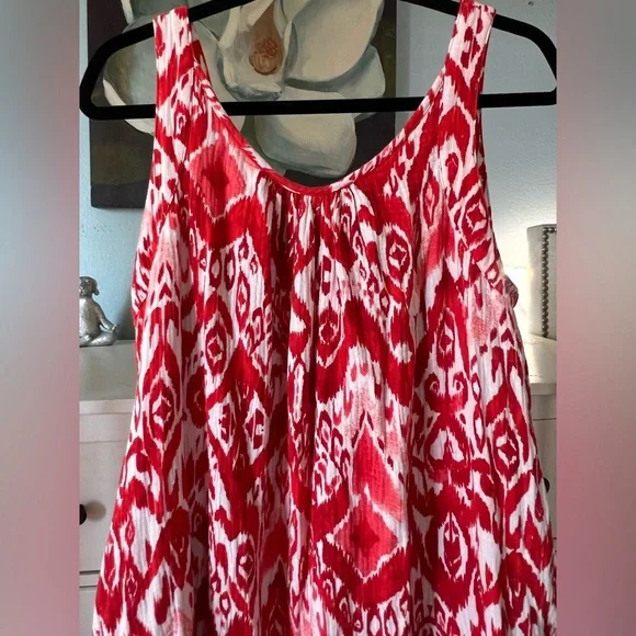 Chicos Red & White Maxi Sz 2 (2X) - Picture 2 of 3